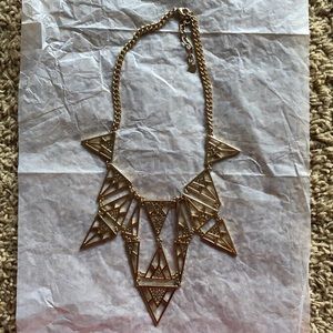 Gold Triangle Statement Piece Necklace